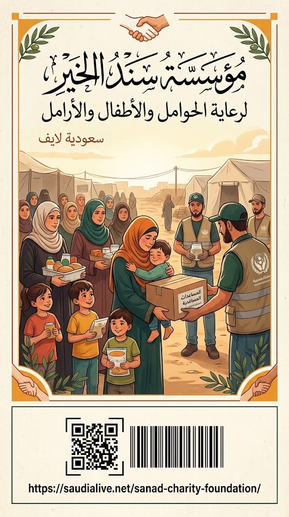 رابط مؤسسة سند الخير للحوامل والأطفال والأرامل مساعدات انسانية عاجلة