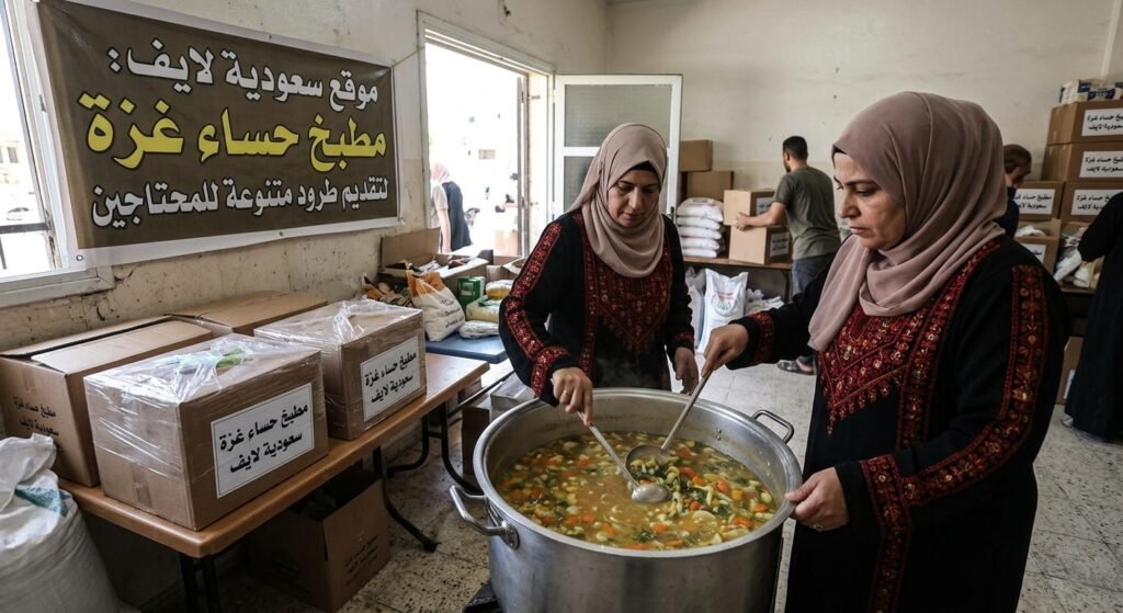 مطبخ حساء غزة لتقديم طرود متنوعة
